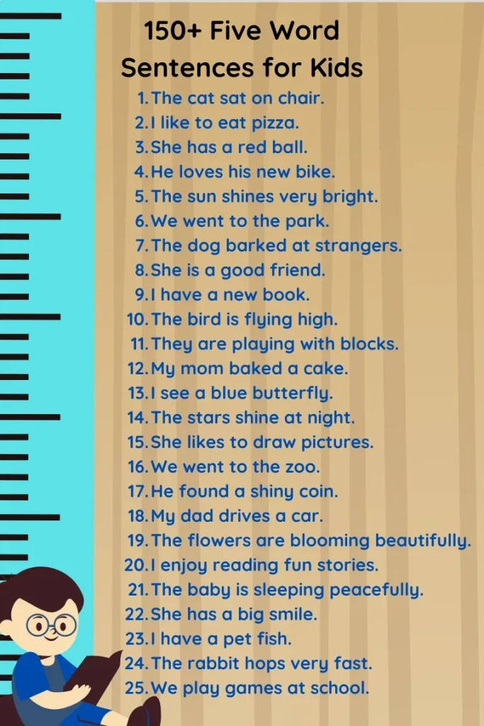 150+ Five Word Sentences for Kids