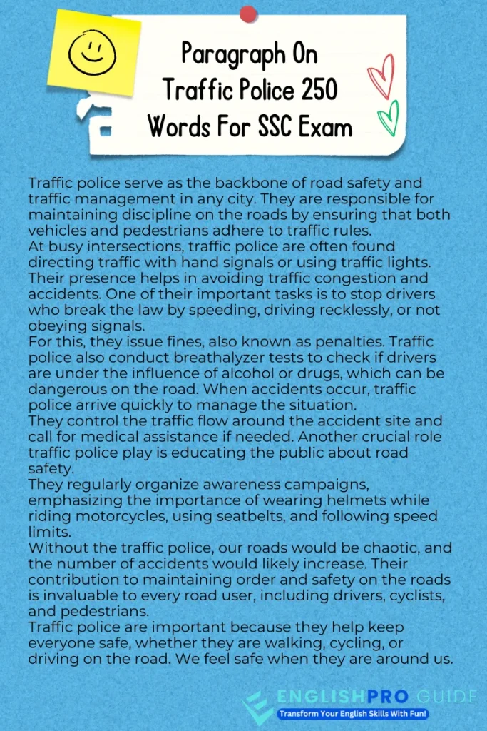 Paragraph On Traffic Police 250 Words For SSC Exam