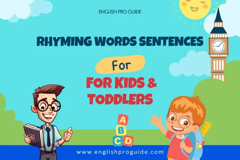 Rhyming Words Sentences for Kids & Toddlers