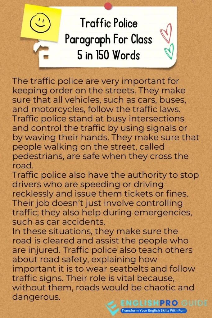 Traffic Police Paragraph For Class 5 in 150 Words