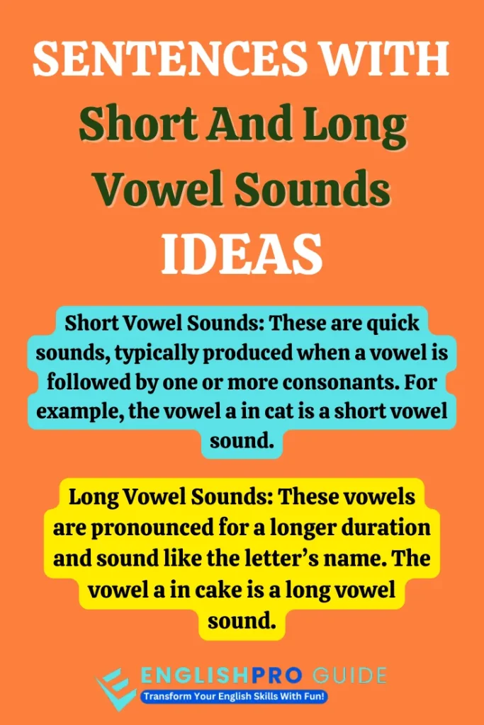 Sentences With Short And Long Vowel Sounds