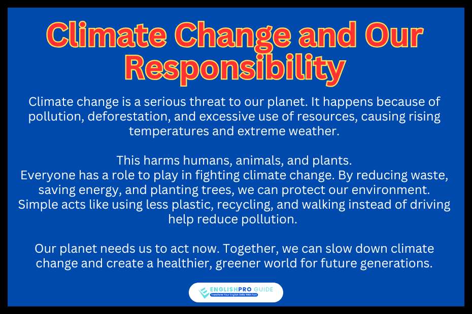 Climate Change and Our Responsibility Essay