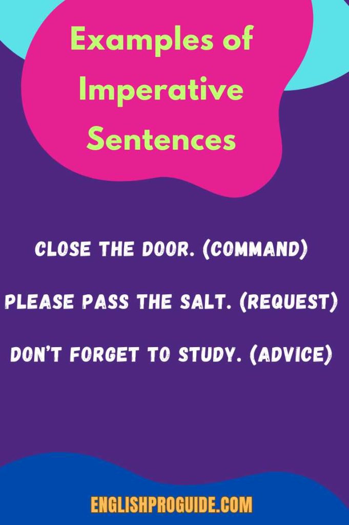 Examples of Imperative Sentences