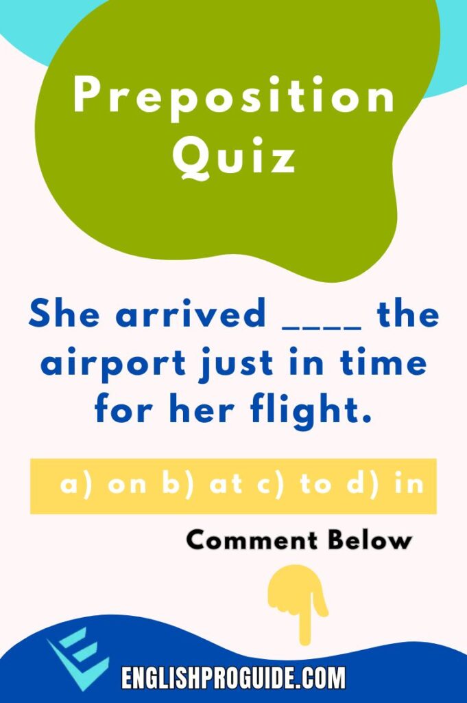 Preposition MCQS Quiz