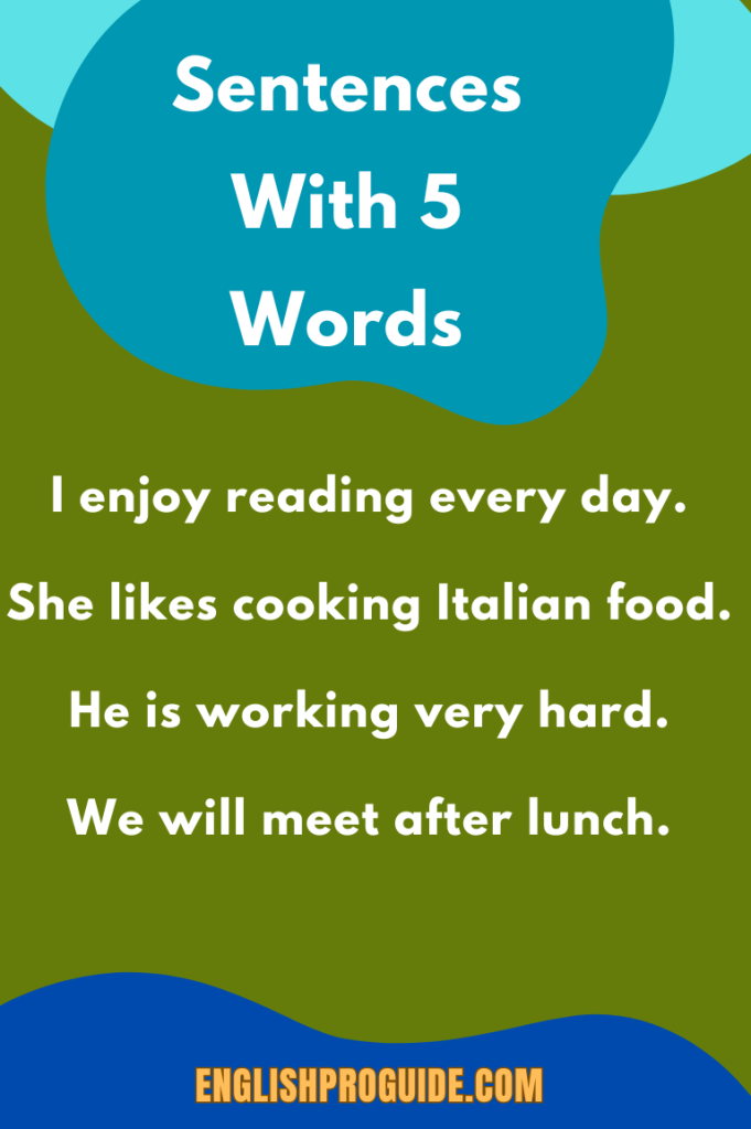 Sentences With 5 Words