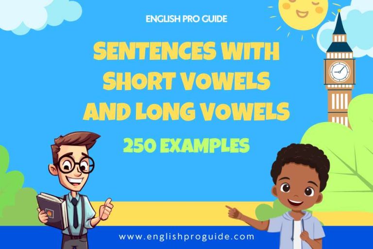 Sentences With Short Vowels And Long Vowels