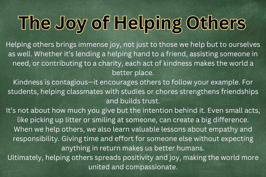 joy of helping others