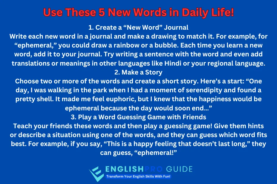 Use These 5 New Words in Daily Life!