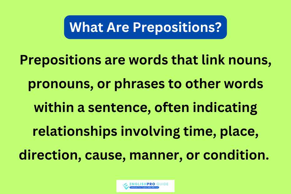 What Are Prepositions?