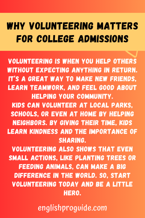 Why Volunteering Matters for College Admissions