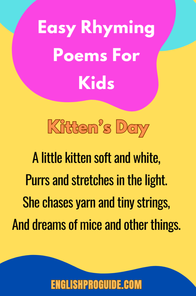 Easy Rhyming Poems For Kids