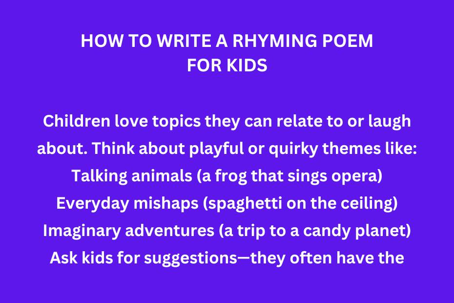 how to write a rhyming poem for kids