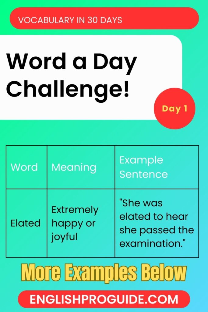 30-Day Word List